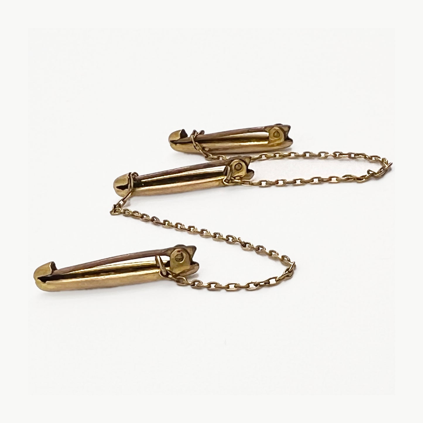 1890-1900 Tiny Three Connecting Victorian Baby Pins