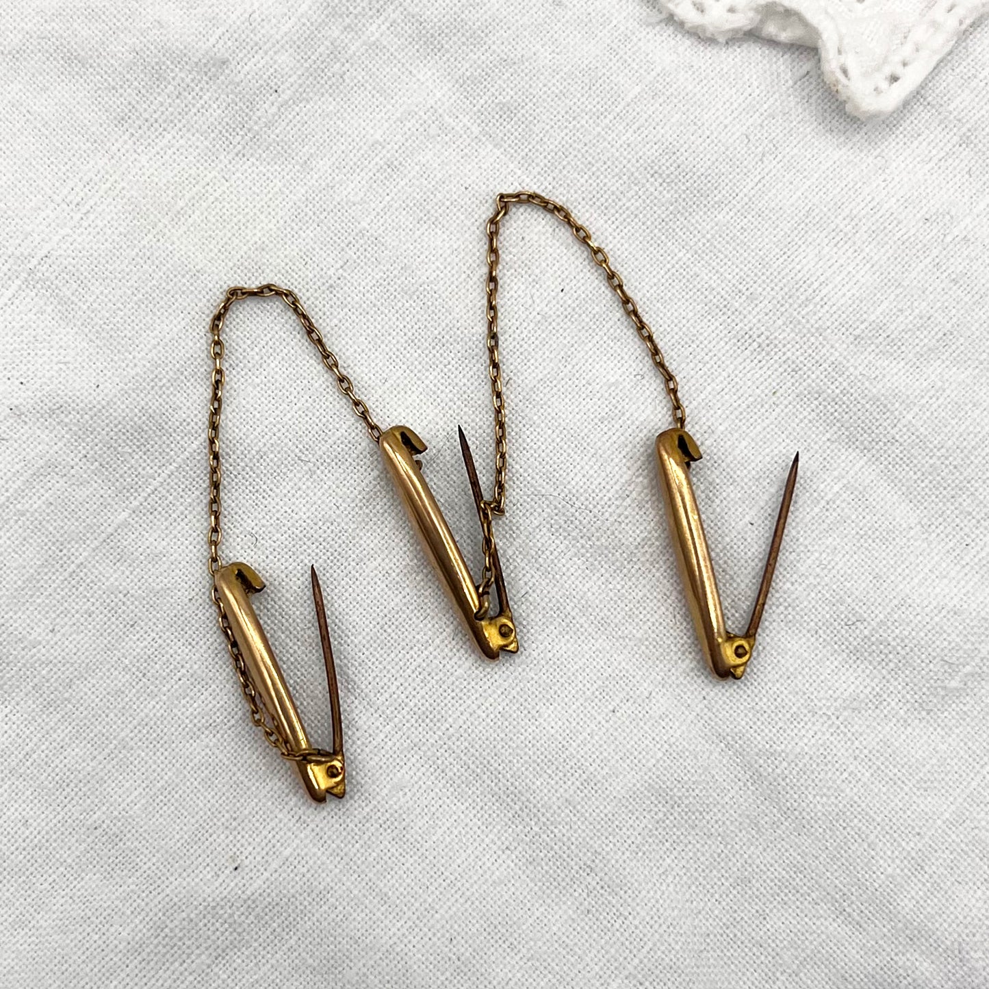 1890-1900 Tiny Three Connecting Victorian Baby Pins