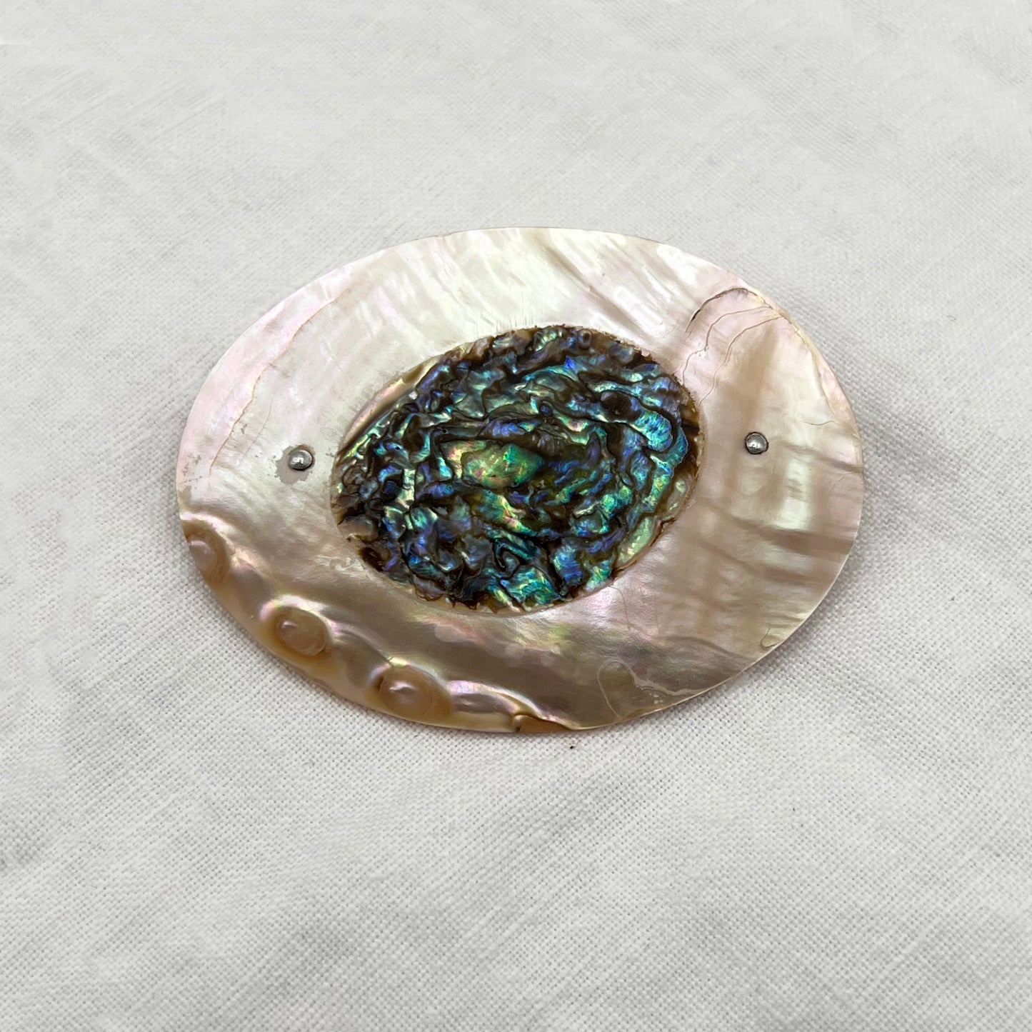 Vintage 1920s Oval Abalone Shell Brooch/Pin