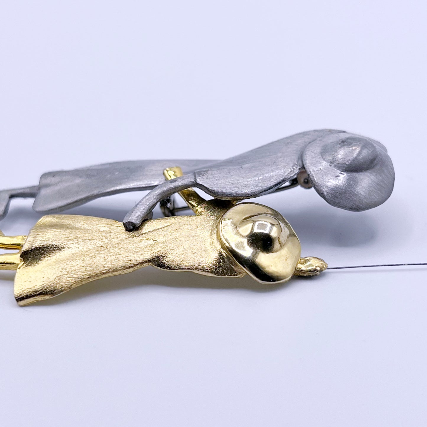 1980s Ultra Craft Two Tone Mom and Daughter Brooch Pin