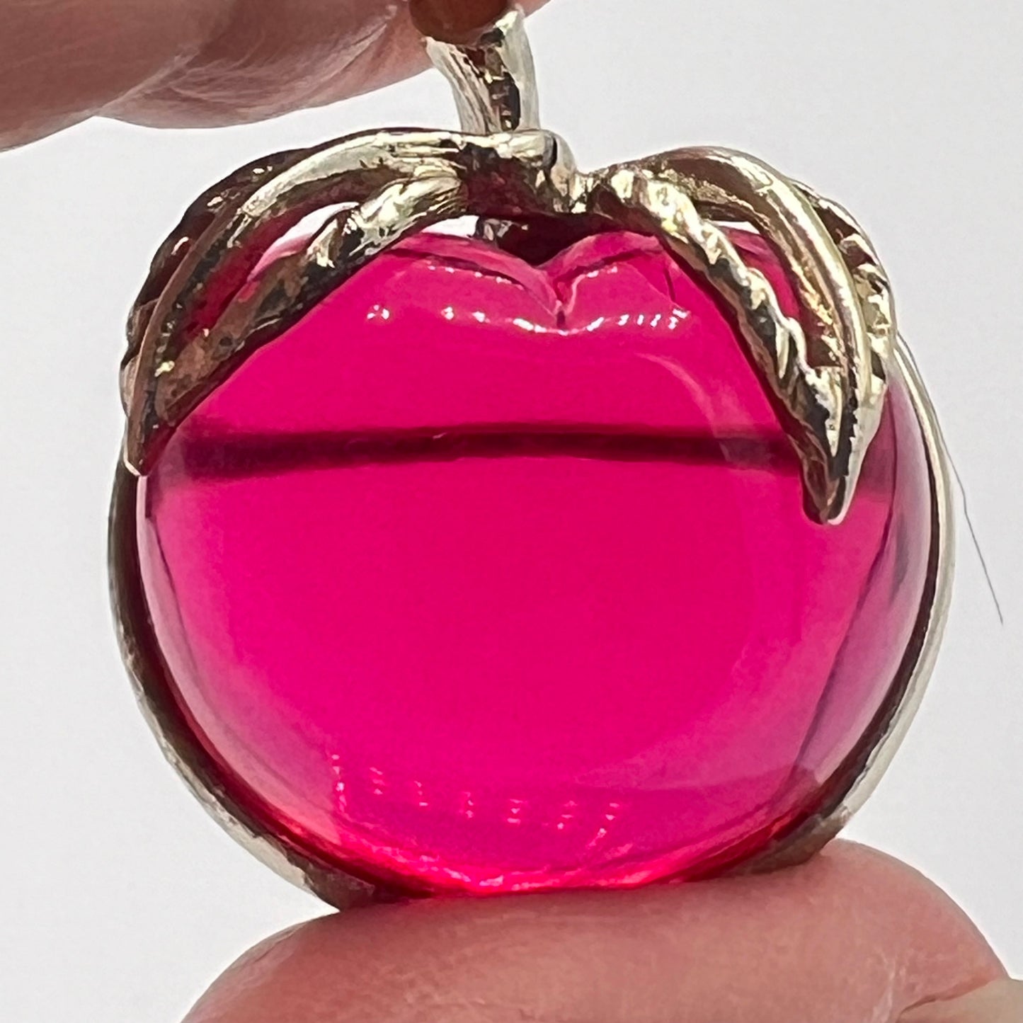 1970s Sarah Coventry Clear Red Lucite Cherry Brooch Pin