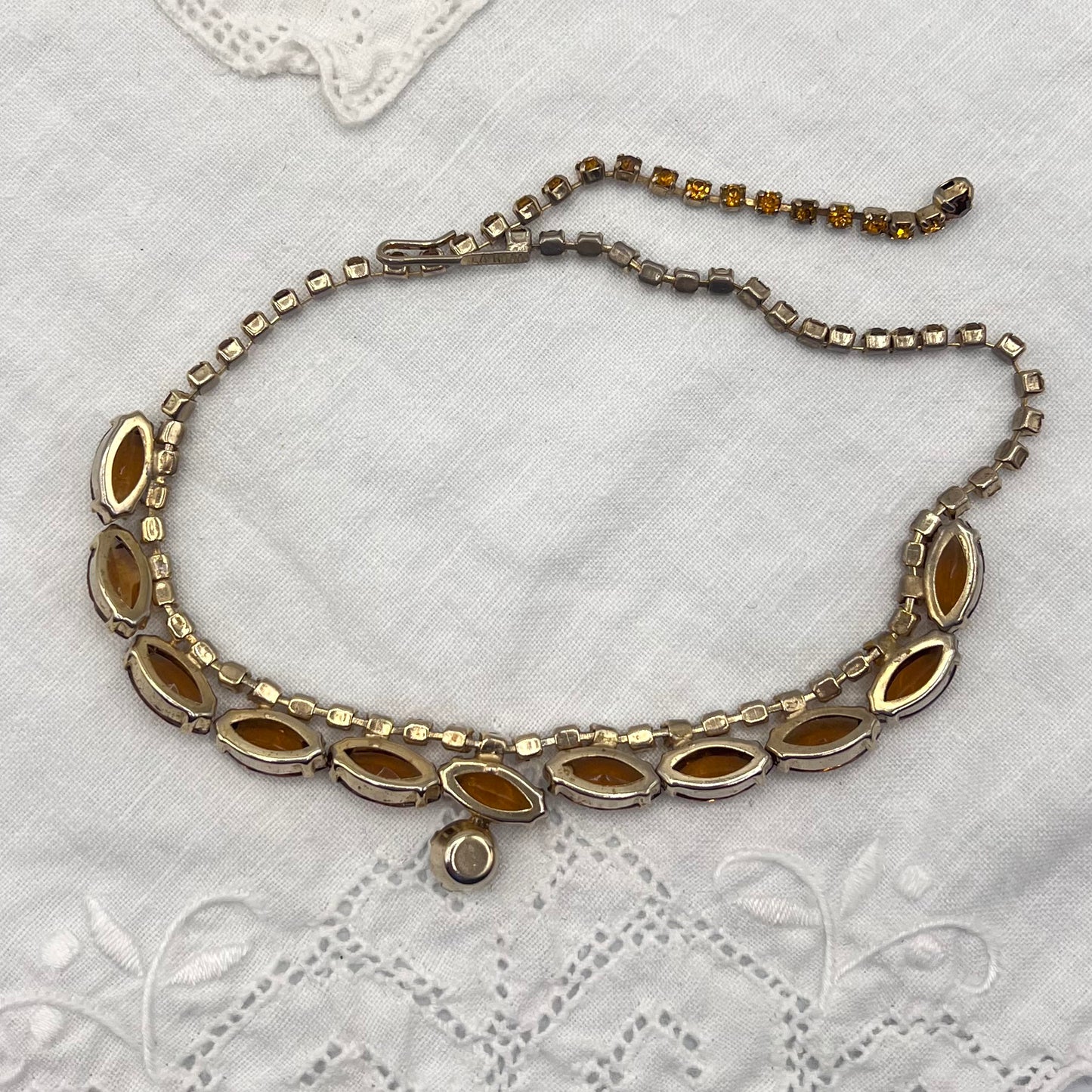 Signed La Roco Rhinestone Choker Necklace