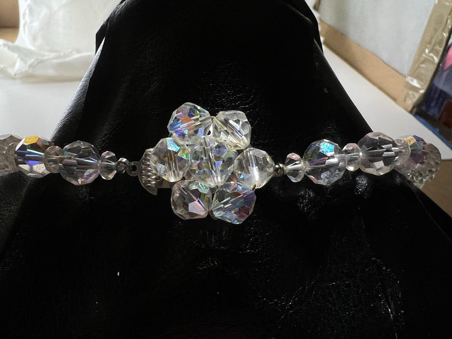 Clear Aurora Borealis Choker Necklace