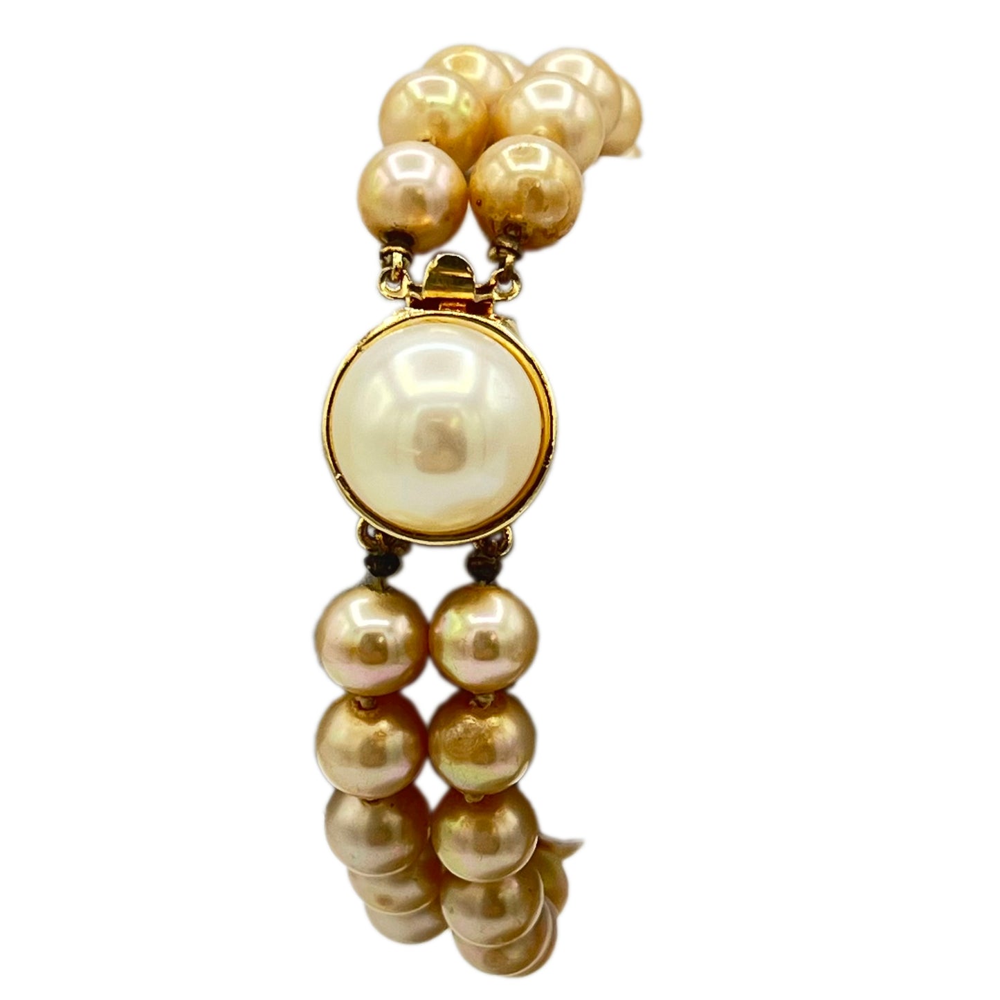 1950s Marvella Double Strand Faux Pearl Bracelet
