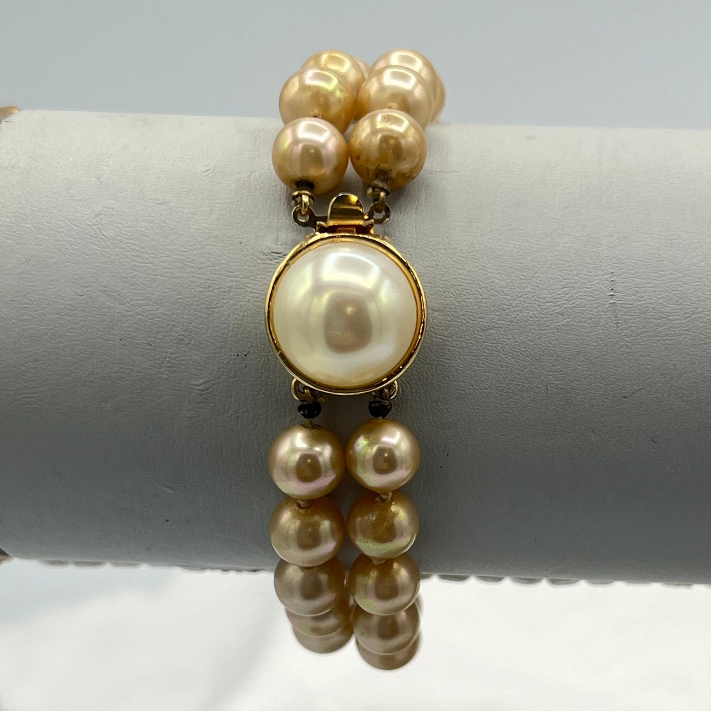 1950s Marvella Double Strand Faux Pearl Bracelet