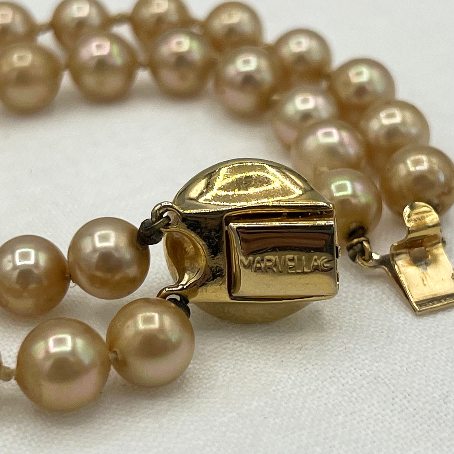 1950s Marvella Double Strand Faux Pearl Bracelet