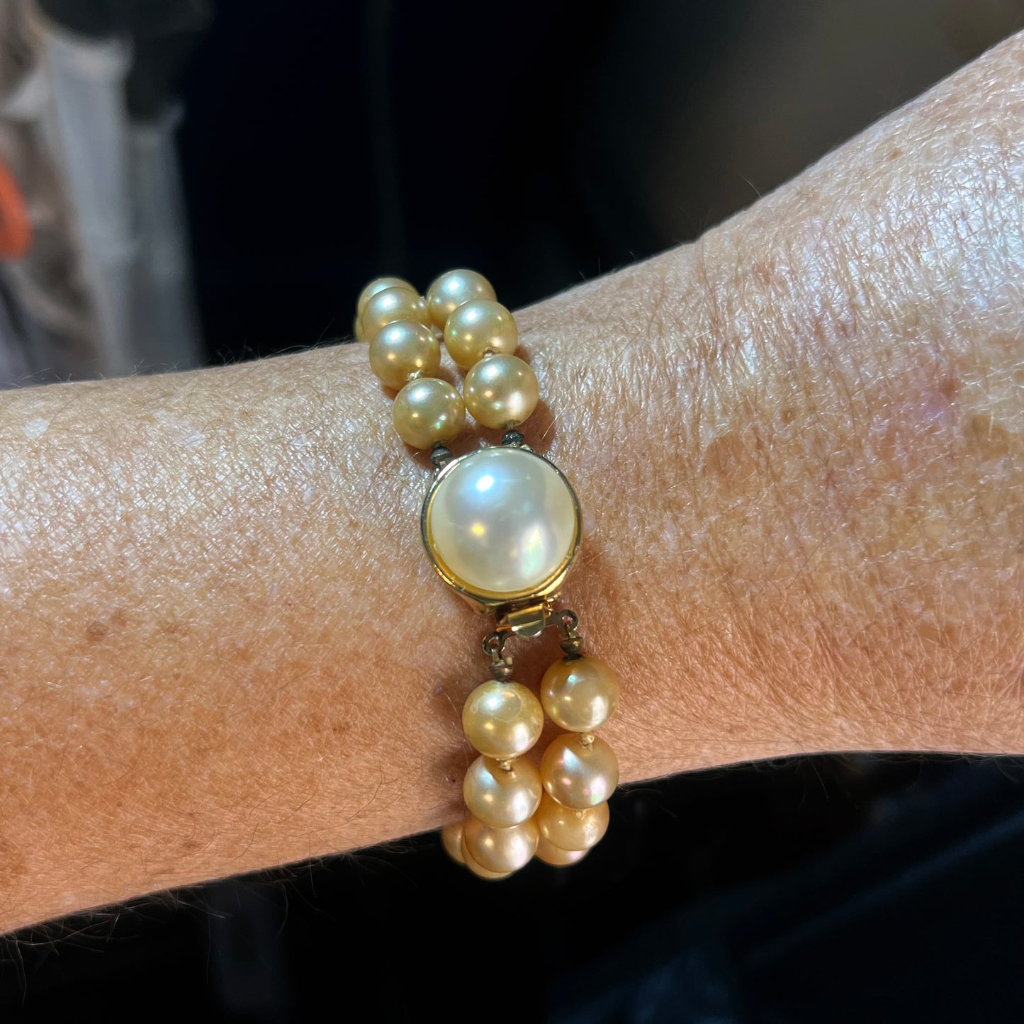 1950s Marvella Double Strand Faux Pearl Bracelet