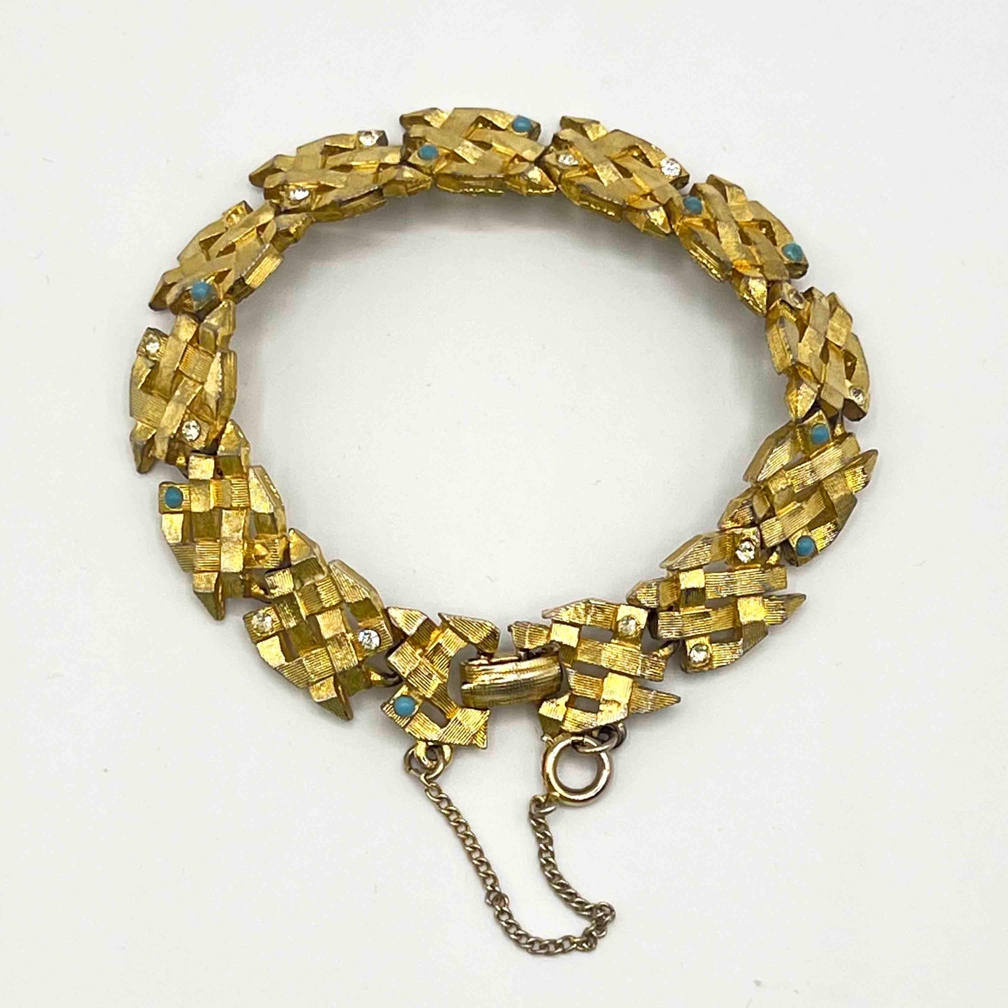 Rare Signed BSK Gold Tone Weave Bracelet