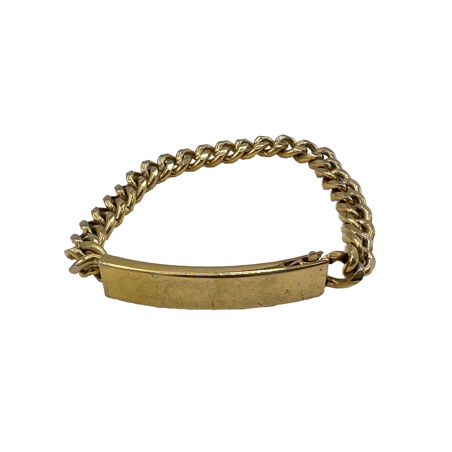 1960s Womens Speidel Gold Electroplate Curb Link Chain ID Bracelet