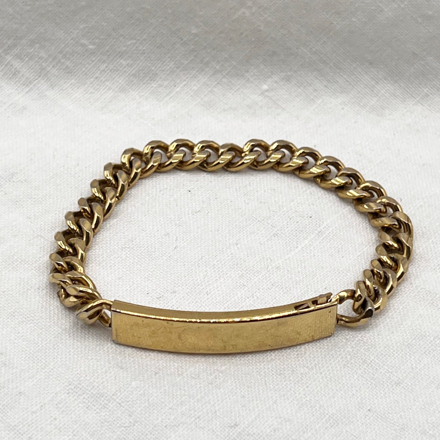 1960s Womens Speidel Gold Electroplate Curb Link Chain ID Bracelet