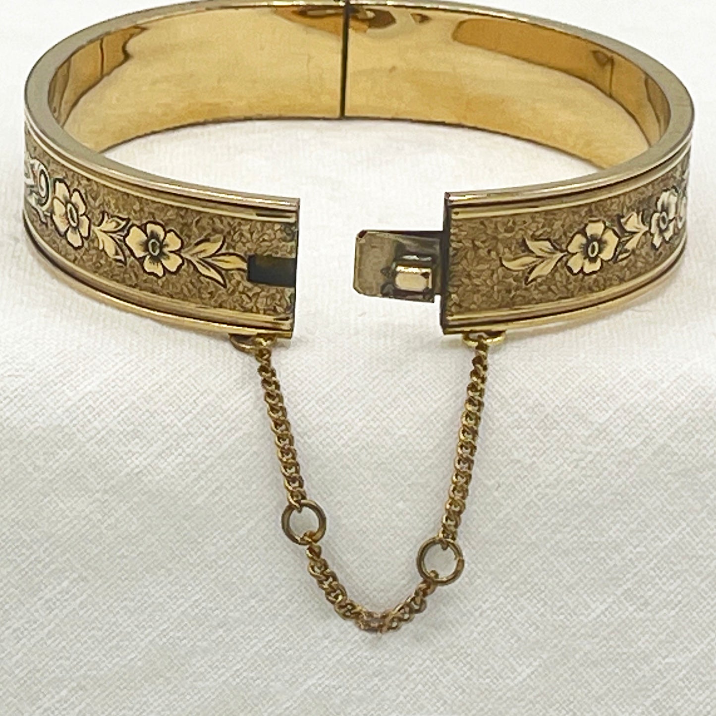 Vintage Hayward 12K Gold Filled Taille d'Épargne Bangle Bracelet