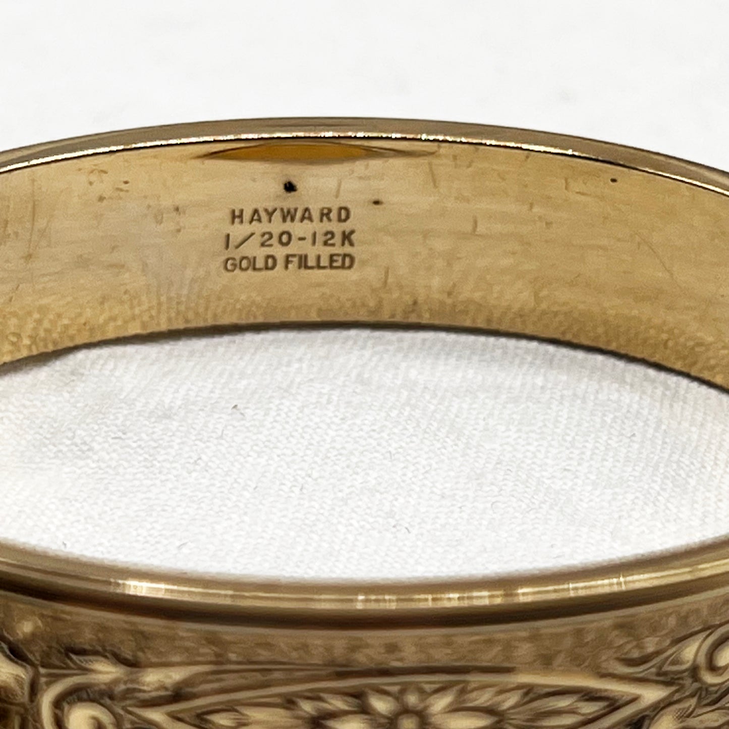 Vintage Hayward 12K Gold Filled Taille d'Épargne Bangle Bracelet