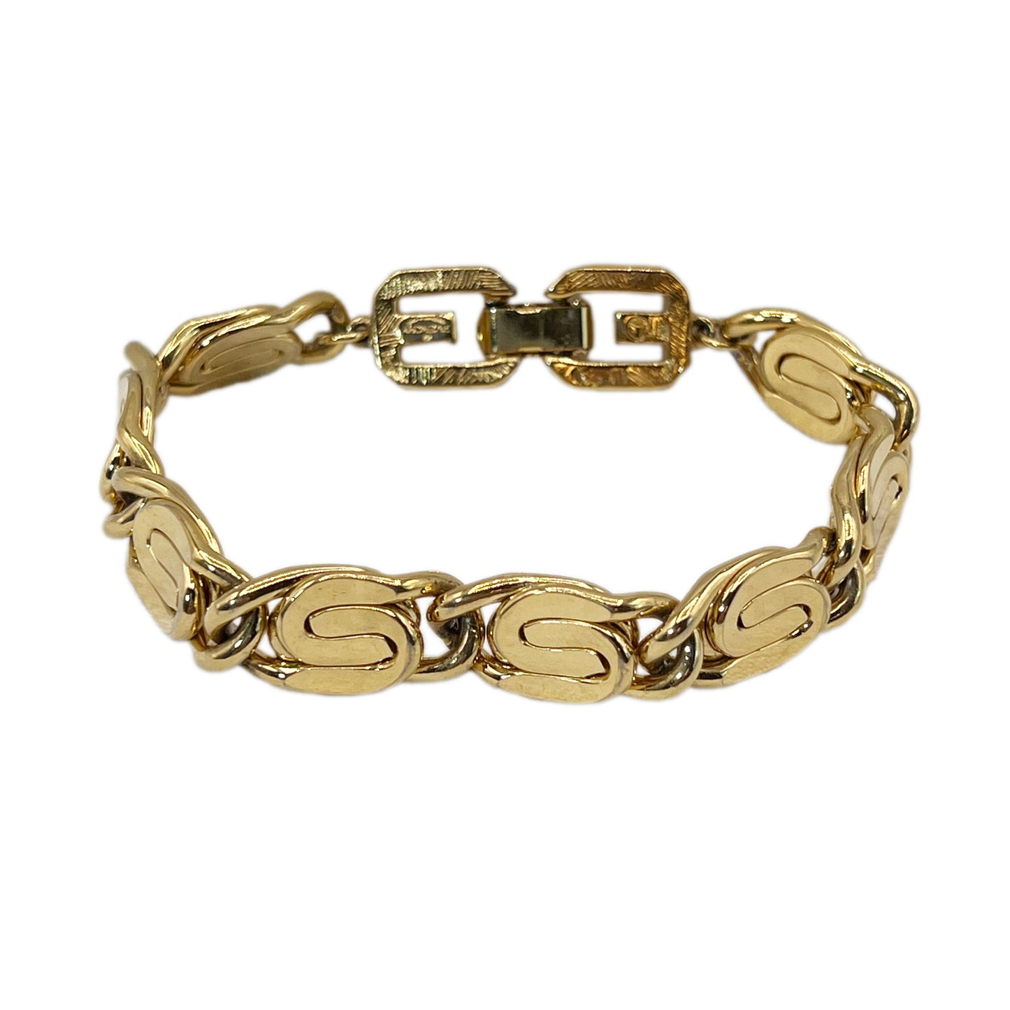 1980s Givenchy Scroll Chain Link Bracelet