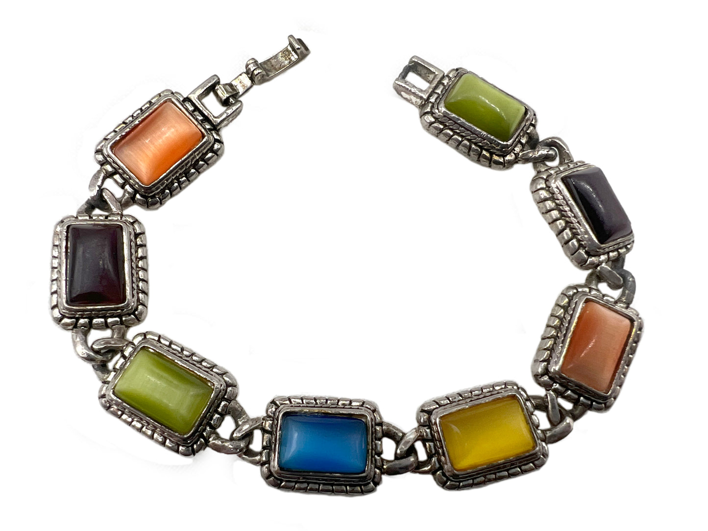 Signed Premier Designs Colorful Moonglow Tennis Bracelet