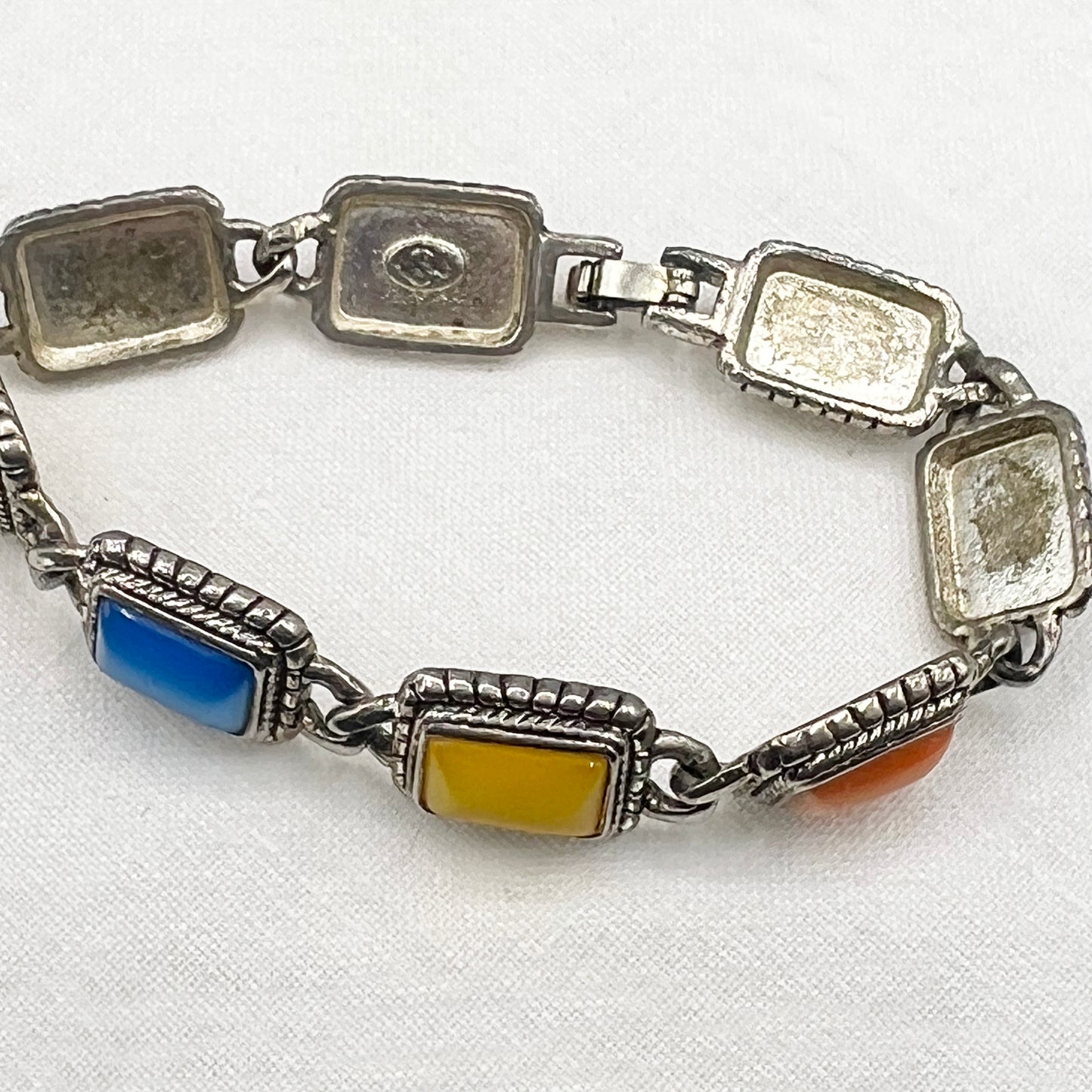 Signed Premier Designs Colorful Moonglow Tennis Bracelet