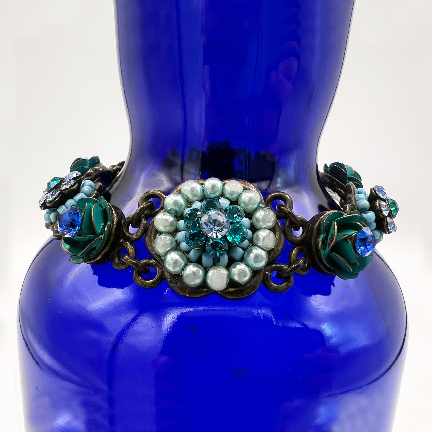 Rare Michael Morrison MX Blue Crystal and Enamel Bracelet