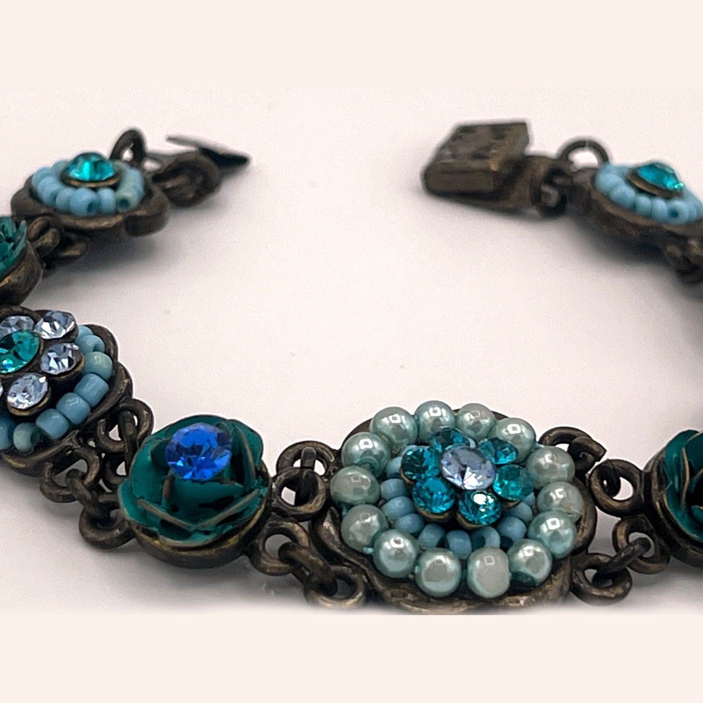 Rare Michael Morrison MX Blue Crystal and Enamel Bracelet