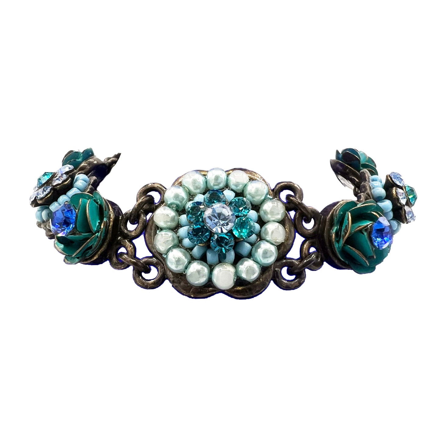 Rare Michael Morrison MX Blue Crystal and Enamel Bracelet
