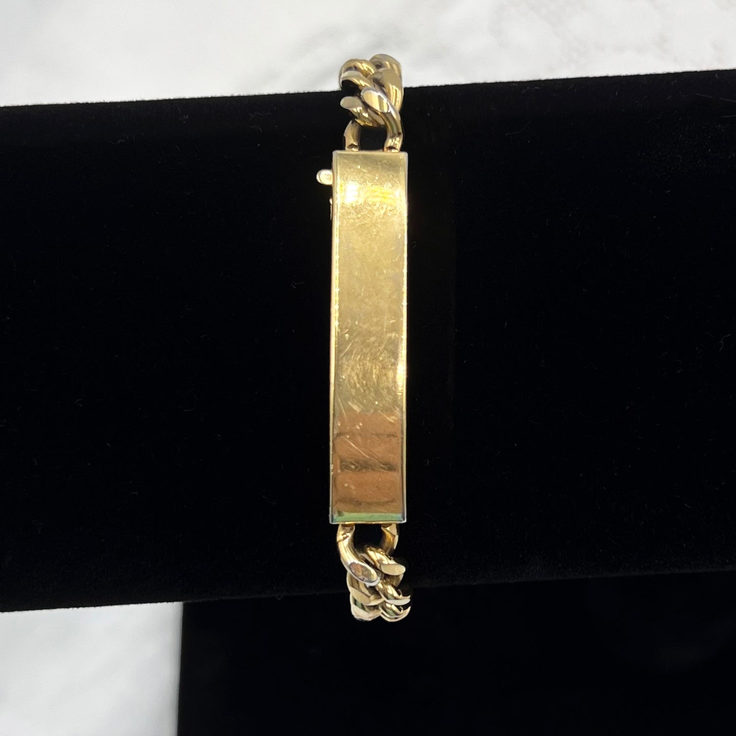 1960s Womens Speidel Gold Electroplate Curb Link Chain ID Bracelet
