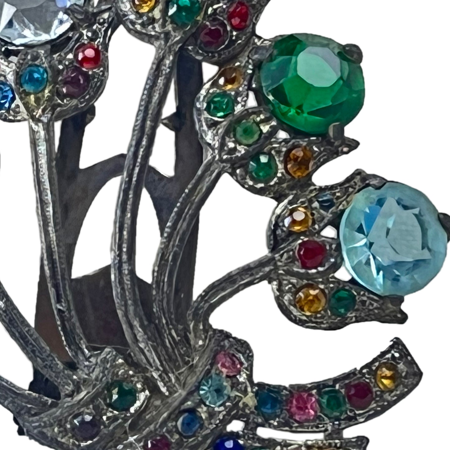 1930s Multi colored Glass Stone Fur/Dress Clip