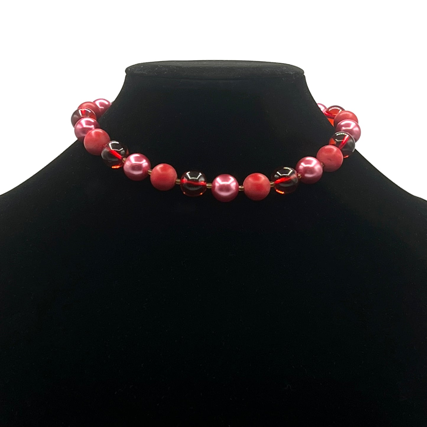 Vintage Japan Lucite and Glass Beaded Choker