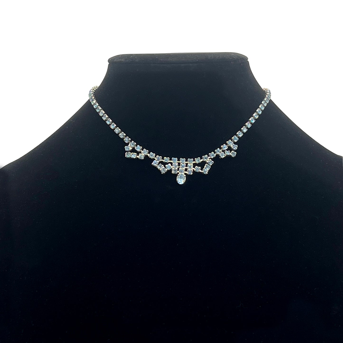 Vintage Light Blue Rhinestone Choker