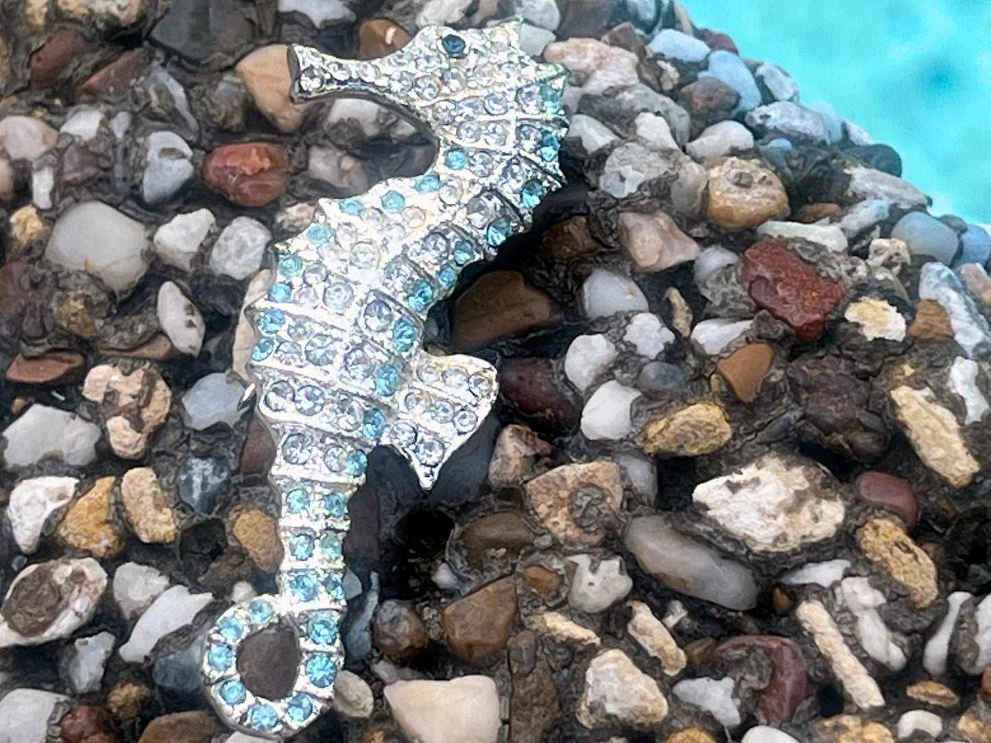 Vintage Monet Rhinestone Seahorse Brooch