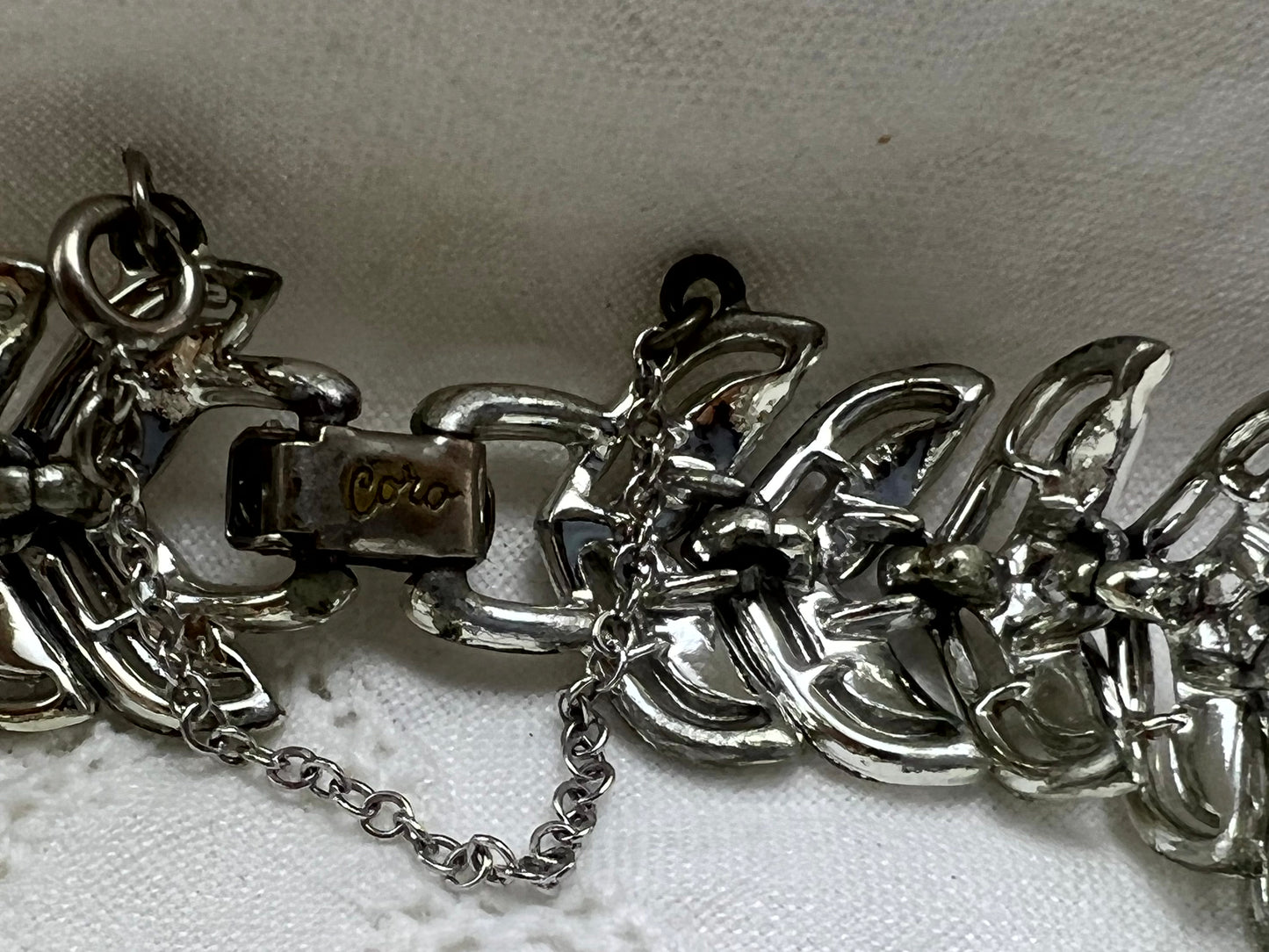 Pre 1955 Coro Textured Silver Leaf Bracelet