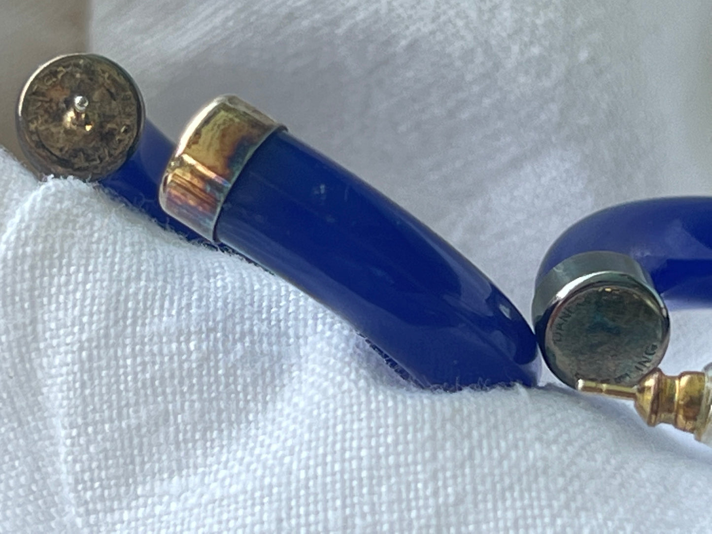 Vintage 1960s Danecraft Navy Blue Lucite hoop Earrings