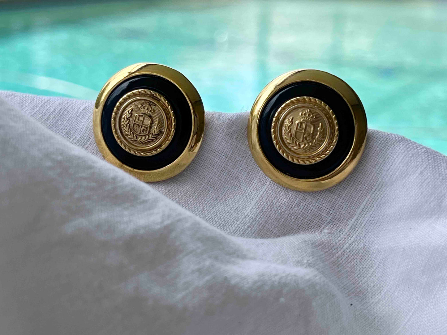 Vintage 1980s Liz Claiborne Button Post Earrings