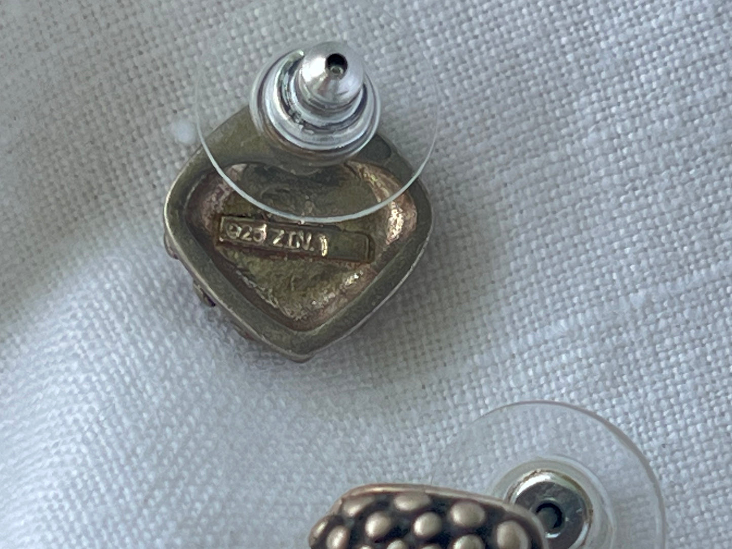 Vintage Zina Silver and Onyx Pierced Earrings