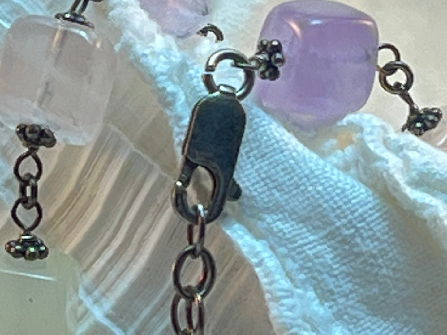 Vintage Pastel Ice Cube Adjustable Choker With 925 Clasp