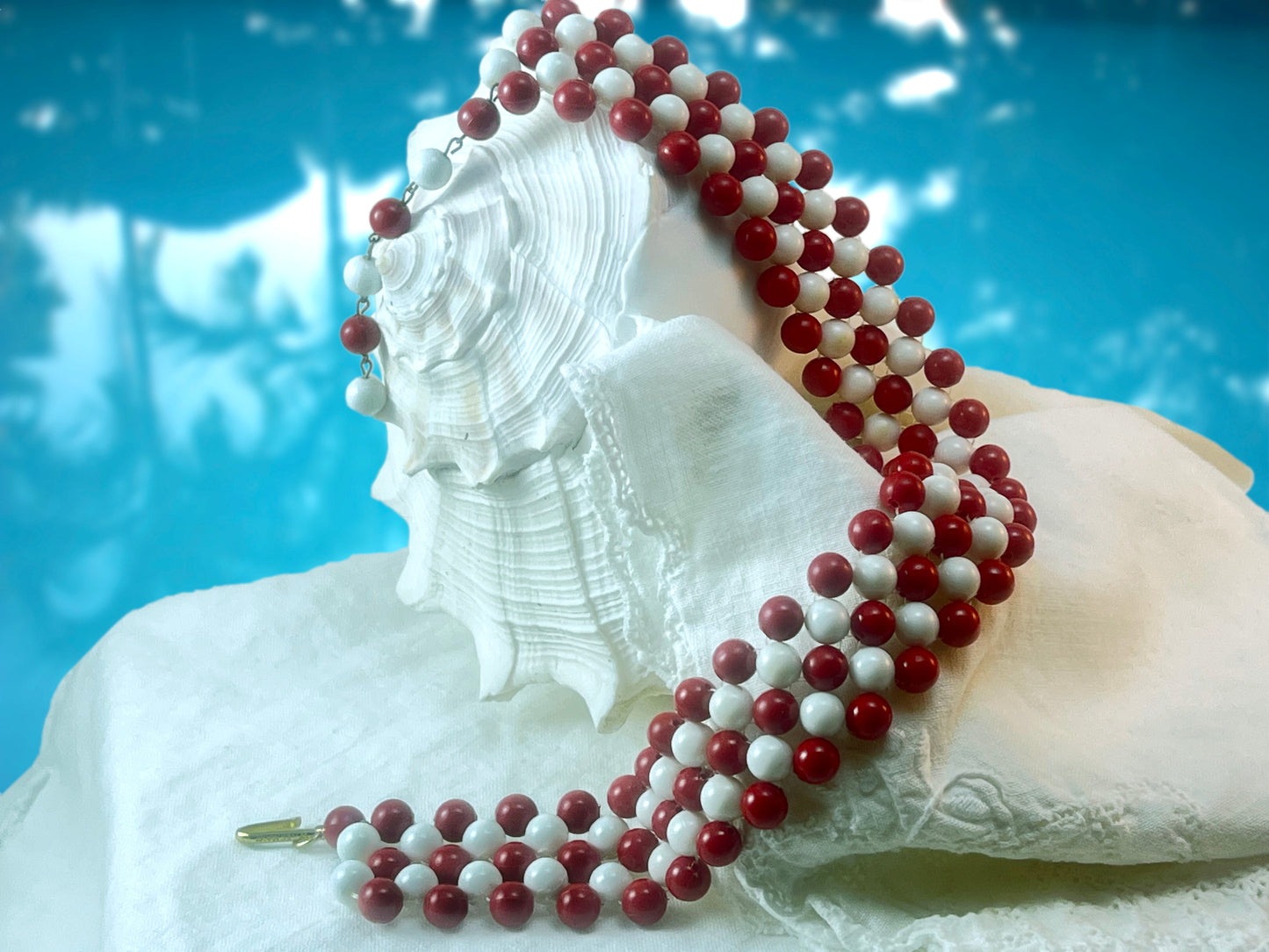 Vintage West Germany Woven Bead Choker
