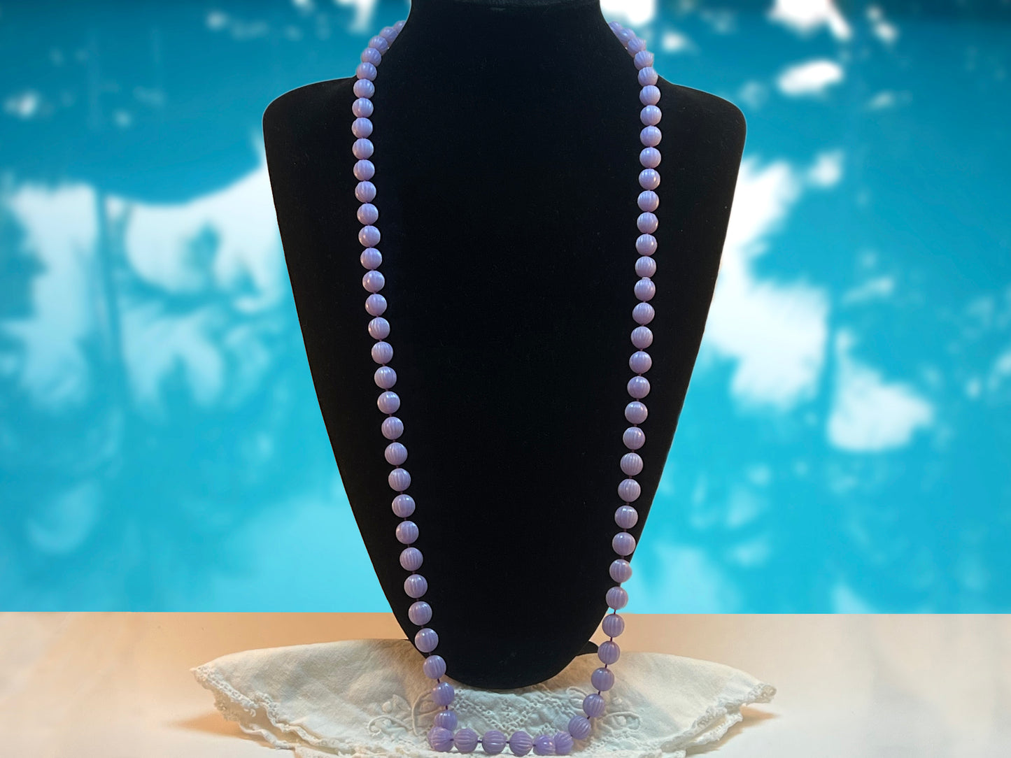 Vintage Sarah Coventry Lilac Beaded Necklace