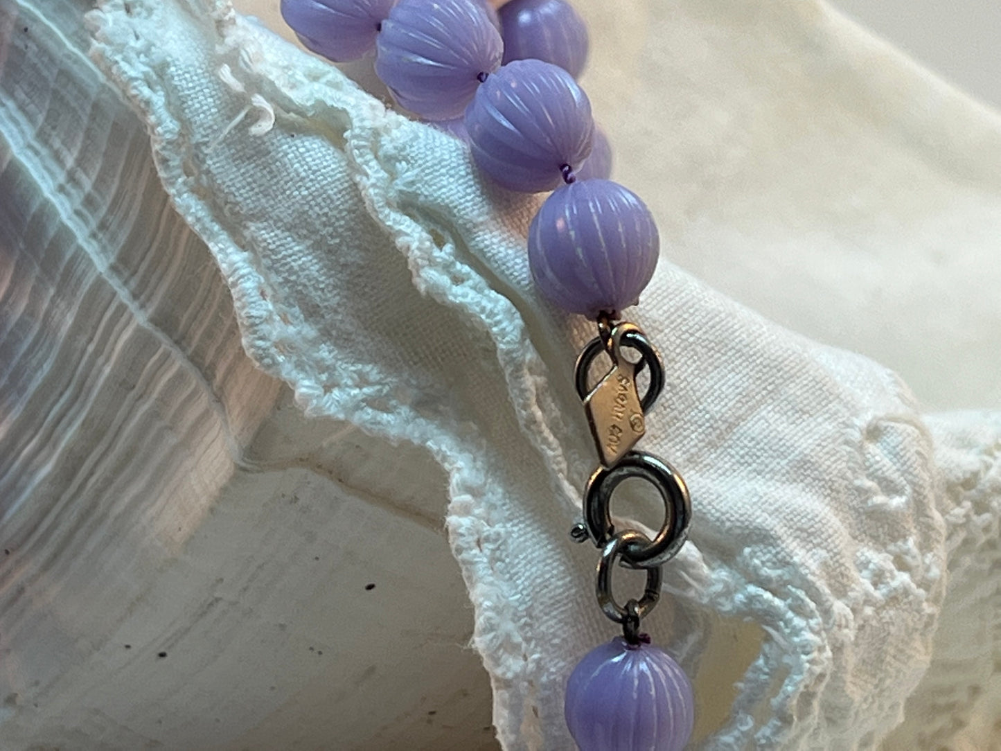 Vintage Sarah Coventry Lilac Beaded Necklace