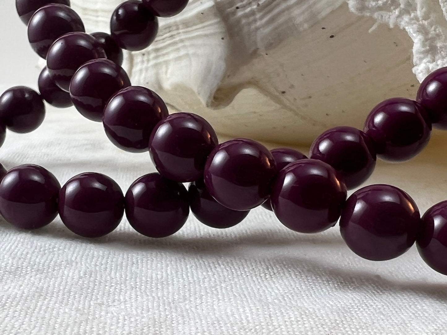 Vintage Trifari Ruby Red Beaded Necklace, 30"
