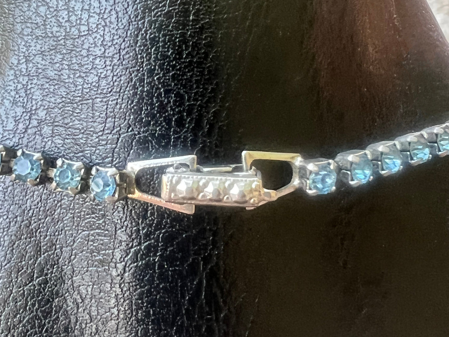 Vintage Light Blue Rhinestone Choker