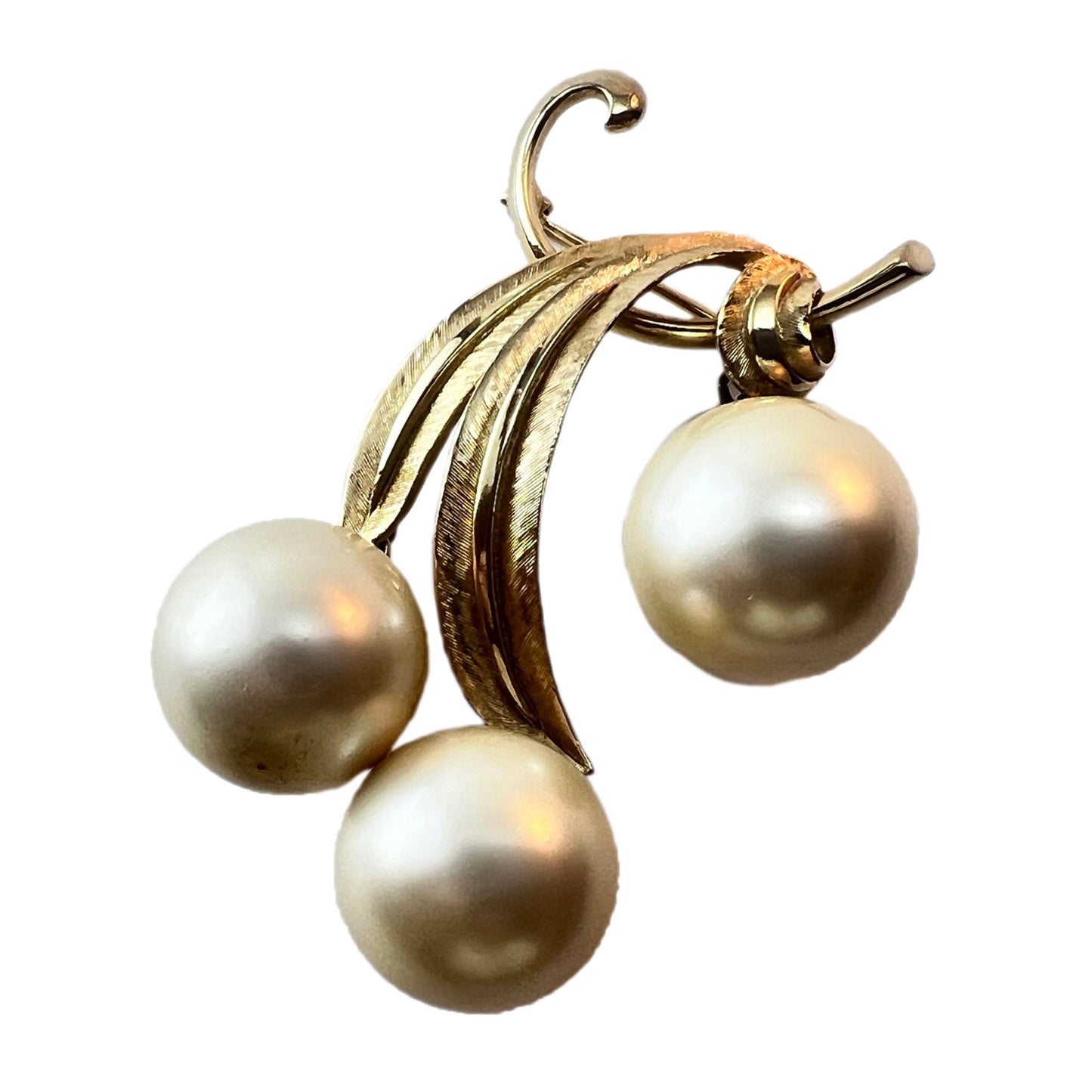 Rare Vintage Marvella Large Faux Pearl Dangle Brooch