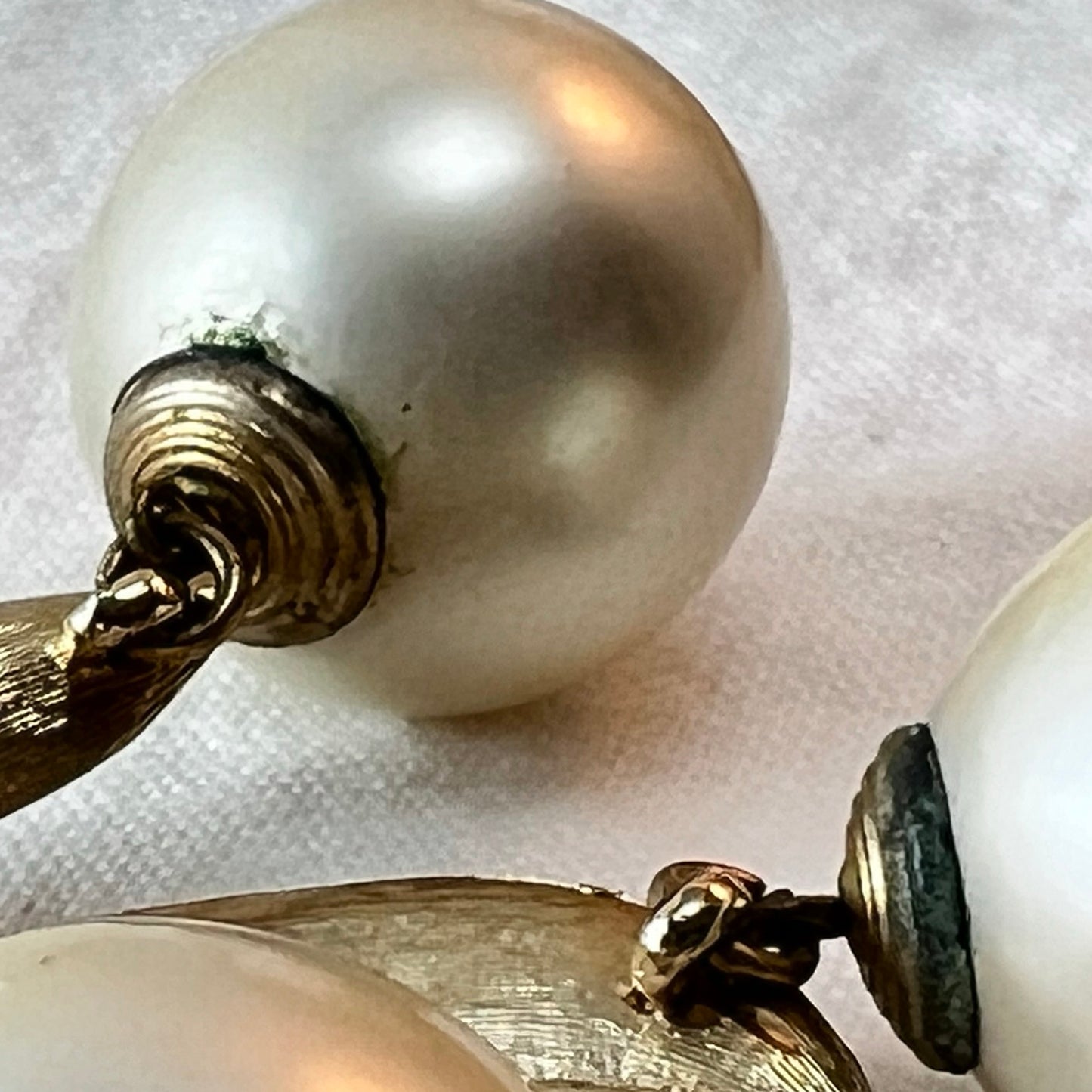 Rare Vintage Marvella Large Faux Pearl Dangle Brooch