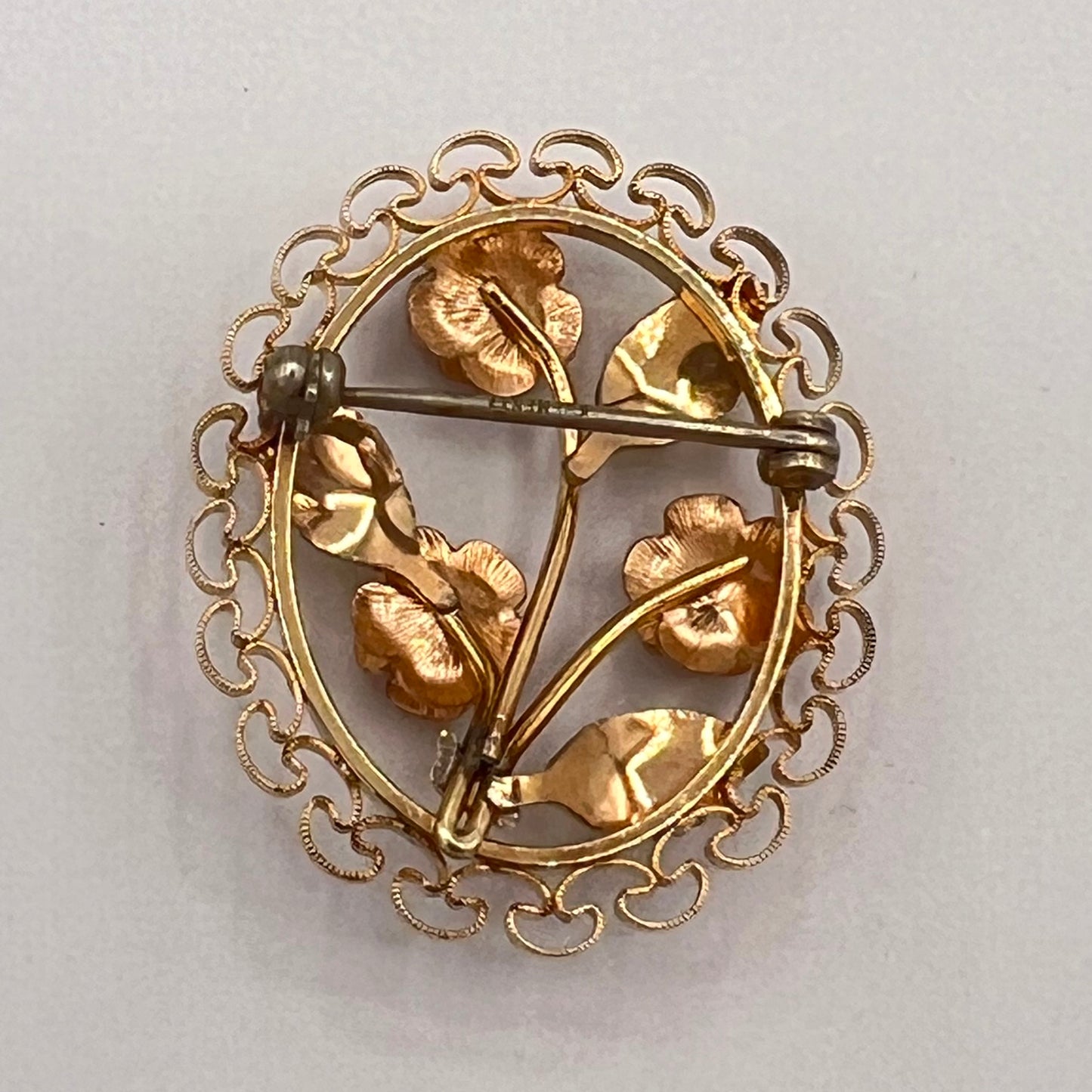 Krementz Pre-1955 Three Rose Brooch Pin