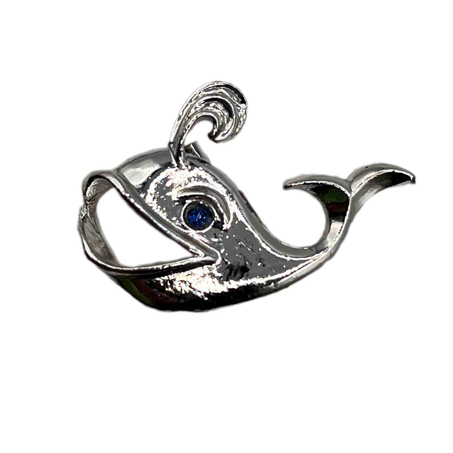 Vintage Gerry's Silver Tone Whale Brooch