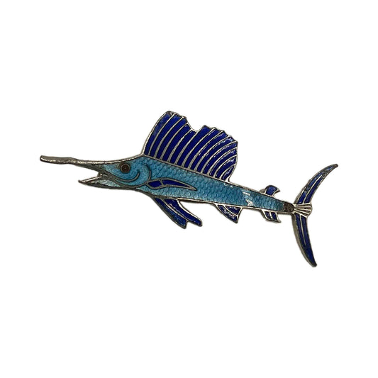 Vintage Enamel Swordfish Brooch