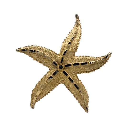 Unsigned Gold Tone Star Fish Brooch