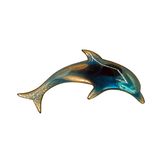 Vintage Enamel Dolphin Brooch