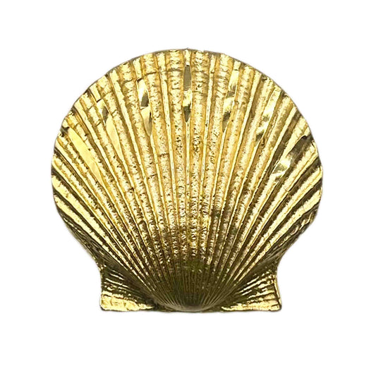 Vintage Gold Tone Scallop Shell Brooch