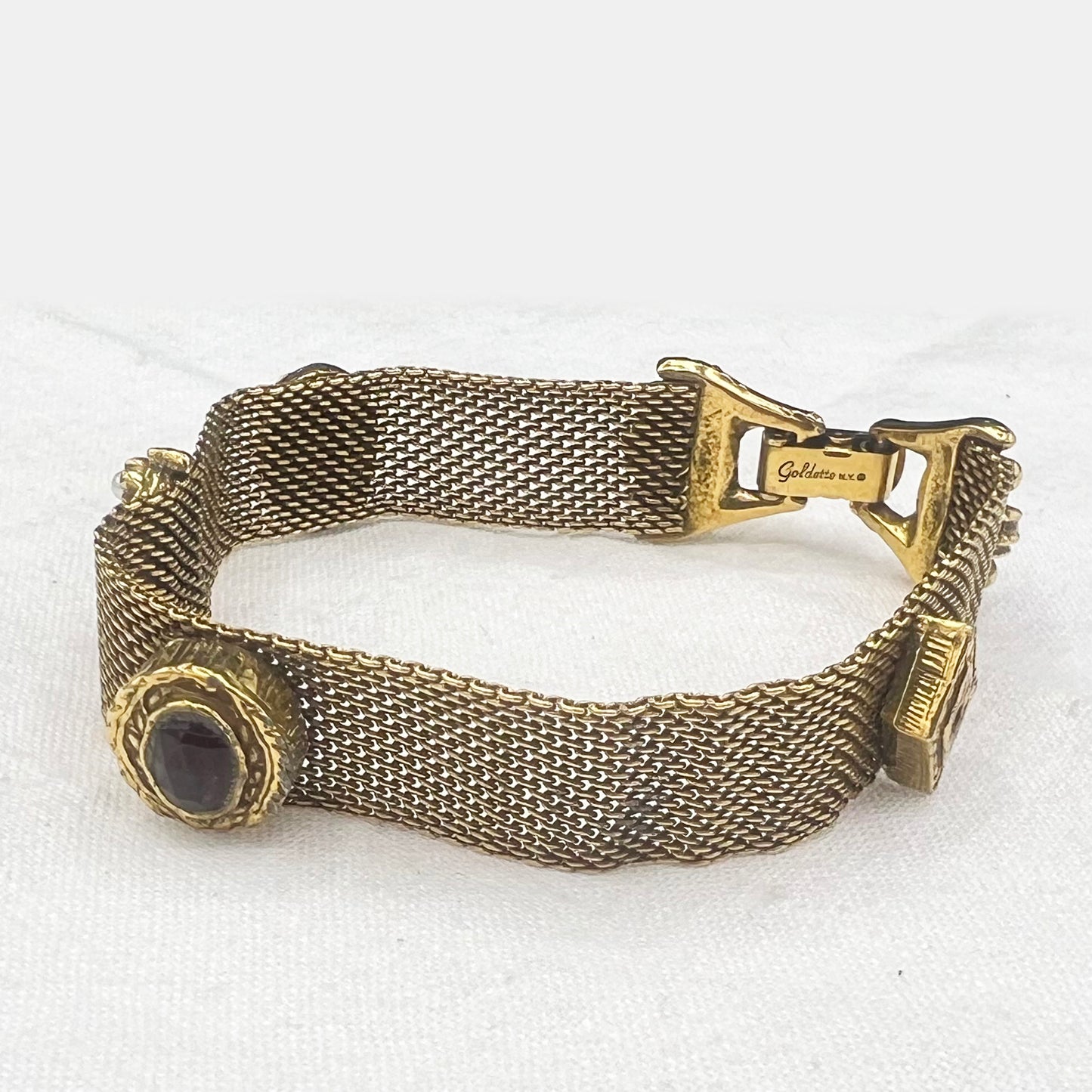 1950s Goldette NY Mesh Bracelet with Charms