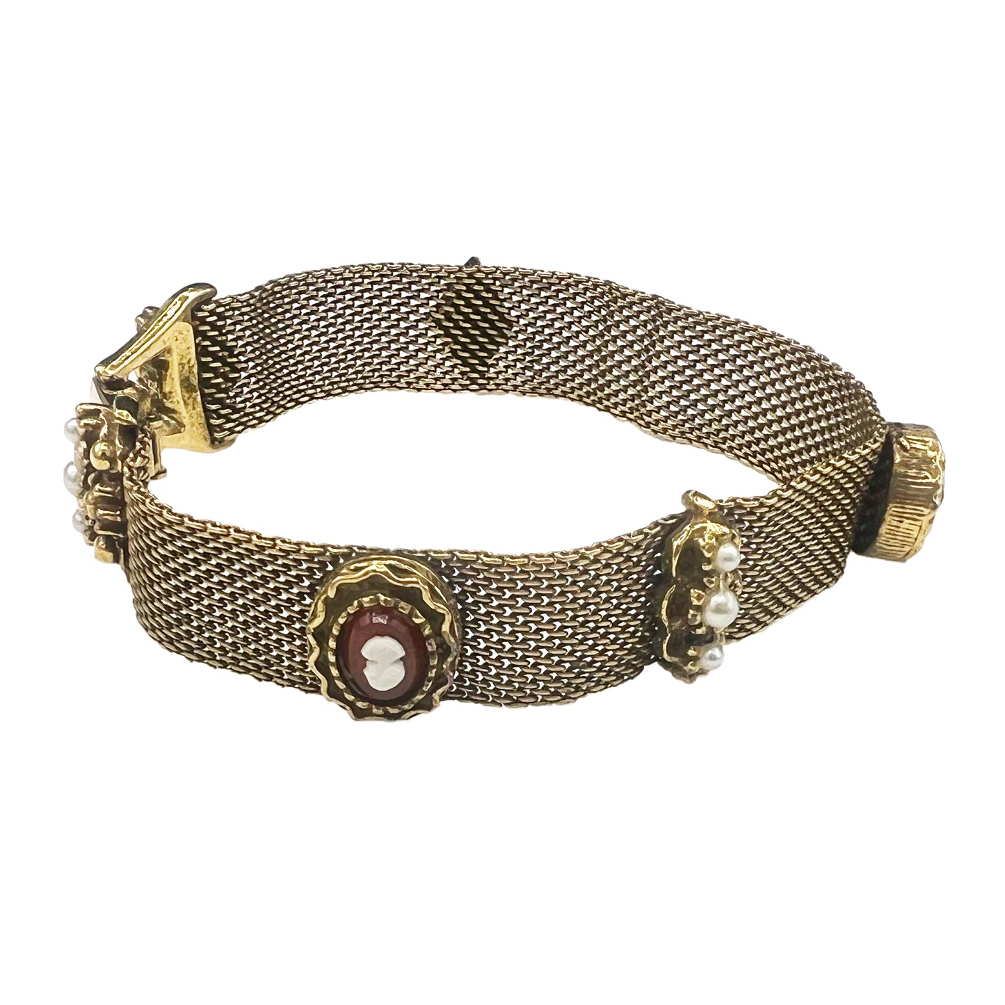 1950s Goldette NY Mesh Bracelet with Charms