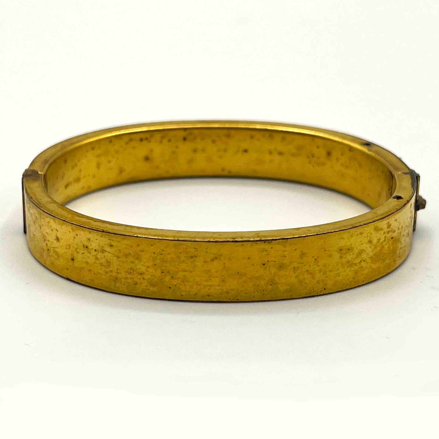 Early 1900s Bates & Bacon (B&B) Gold Tone Hinge Bangle Bracelet