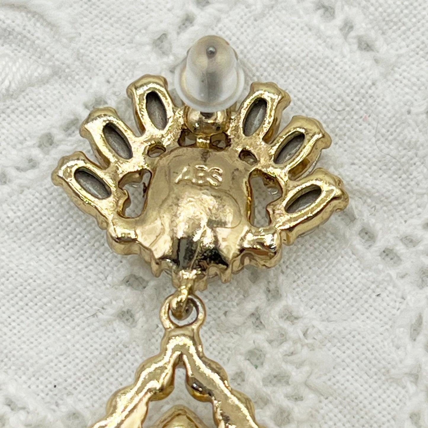 ABS Allen Schwartz Gold & Faceted Crystal Drop Earrings