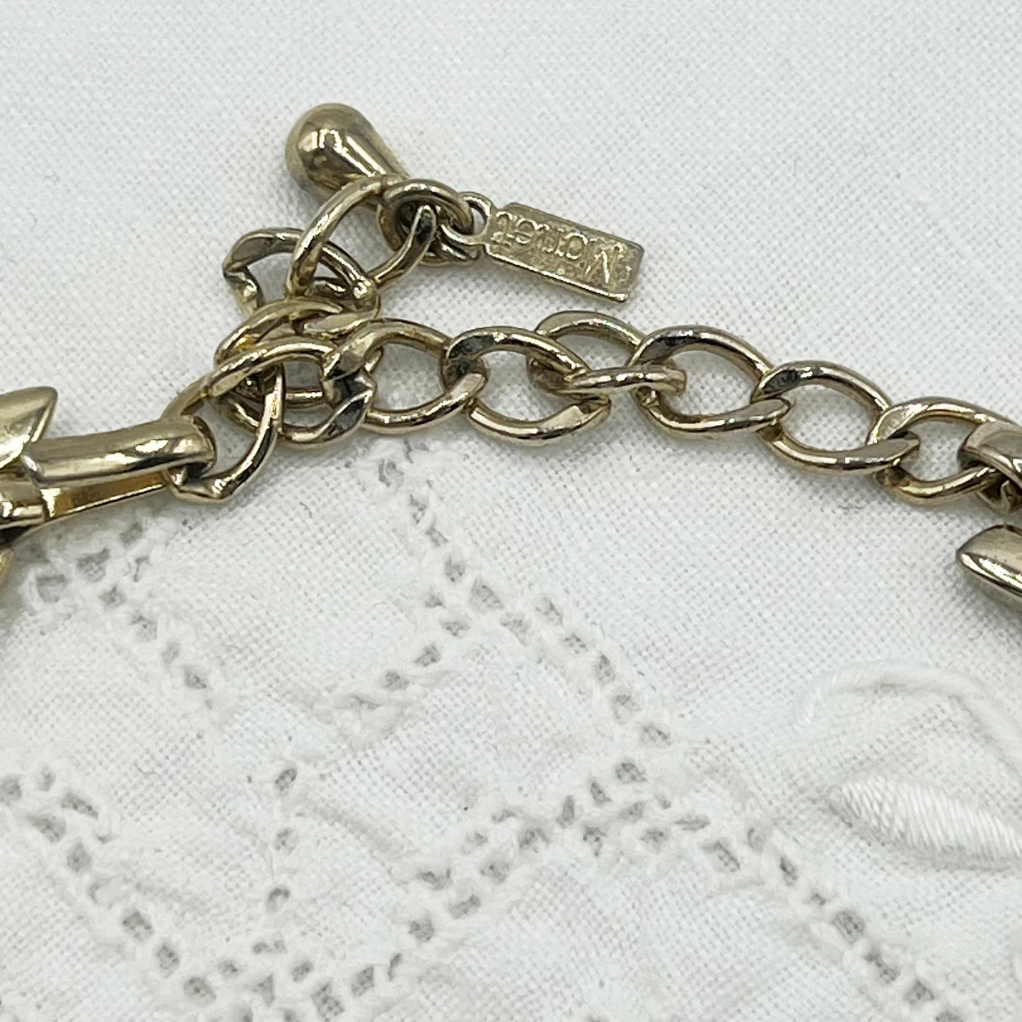 1980s Monet Gold Tone Link Adjustable Choker Necklace